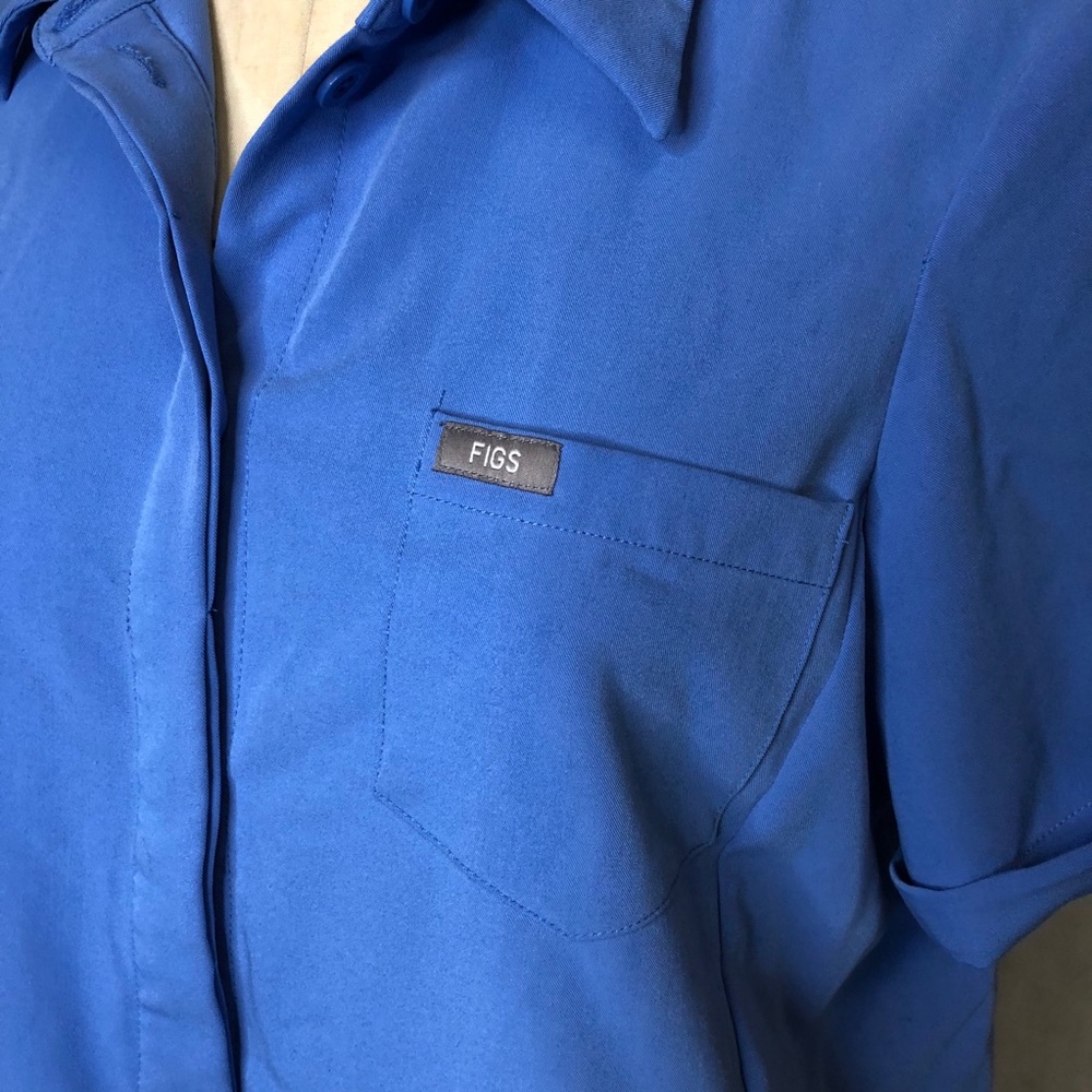 Figs Technical Collection Blue Button Down Top Cco - image 2